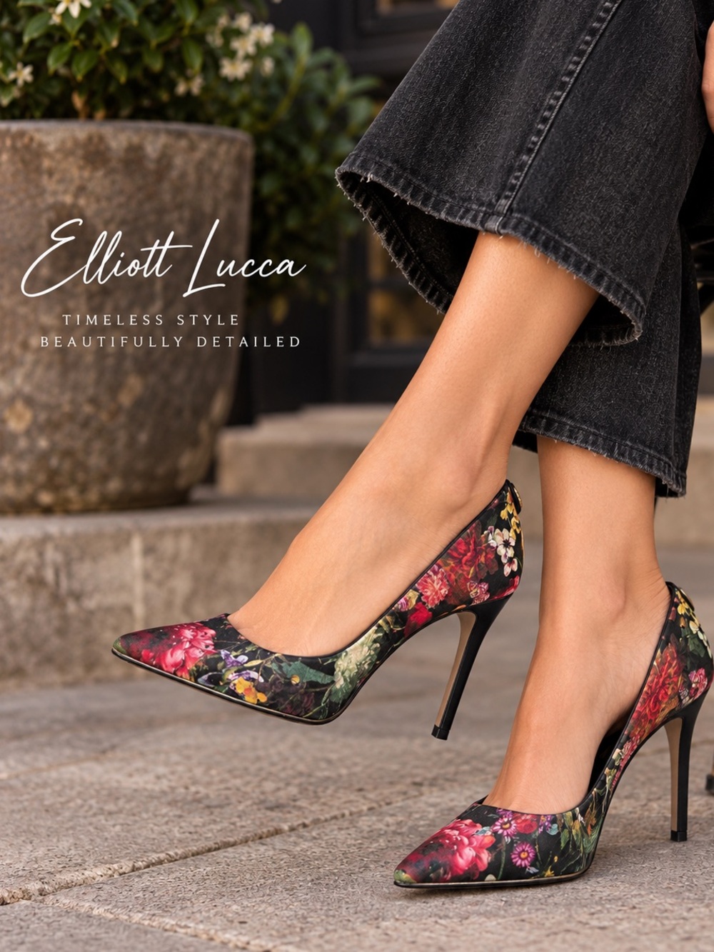 Elliott Lucca Floral Botanical Pointed Toe Pumps Size 6